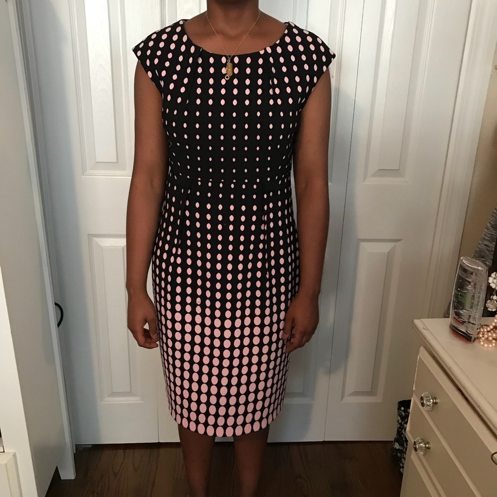 Black and Pink Polka Dot Dress